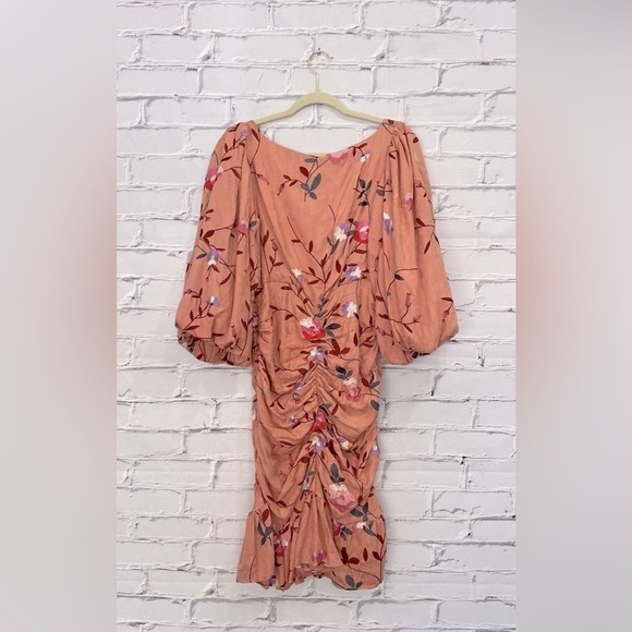 TiMo Ruched Floral Embroidered Jacquard Dress - Picture 8 of 12